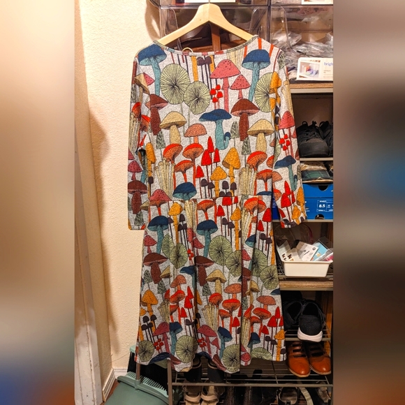 LA Soul Mushroom Long Sleeve Skater Dress - Picture 6 of 9